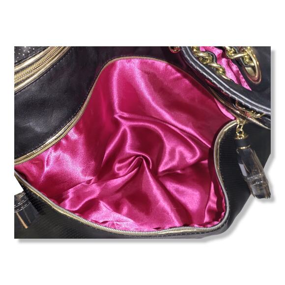 Rampage Tote with Zippered Pockets, Gold and Black Tassels - Picture 5 of 8